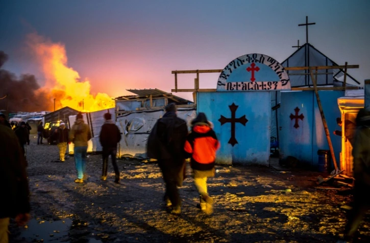 Démantèlement du camp de migrants la "jungle" le 1er mars 2016 à Calais