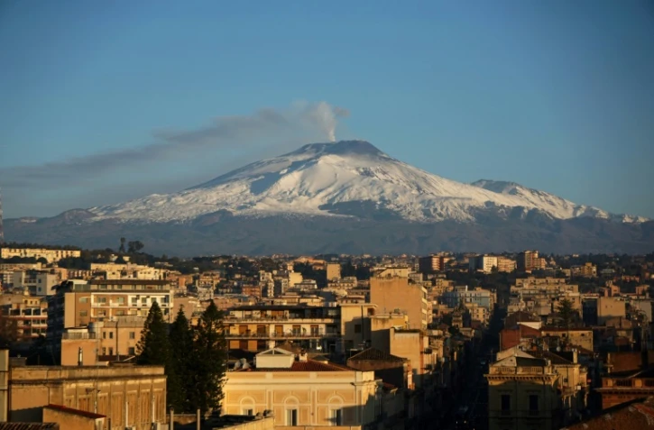 L'Etna vu de Catane, le 16 février 2017
