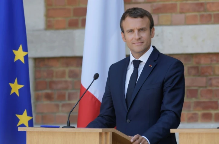 Emmanuel Macron lors d'une conférence de presse avec le président bulgare à Varna le 25 août 2017