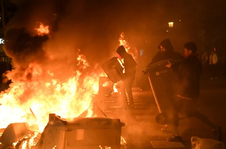 Heurts entre manifestants et forces de police après la condamnation des dirigeants indépendantistes, le 15 octobre 2019 à Barcelone