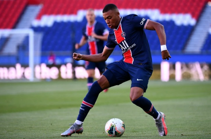 Kylian Mbappé lors d'un match amical avec le Paris Saint-Germain contre le Celtic Glasgow au Parc des Princes le 21 juillet 2020.