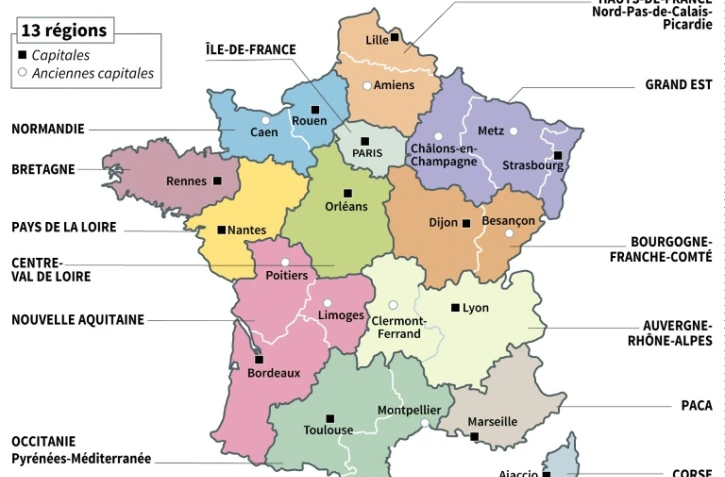 Les noms des nouvelles régions