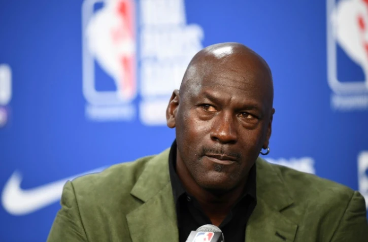 La légende du basket Michael Jordan en conférence de presse à Paris, le 24 janvier 2020