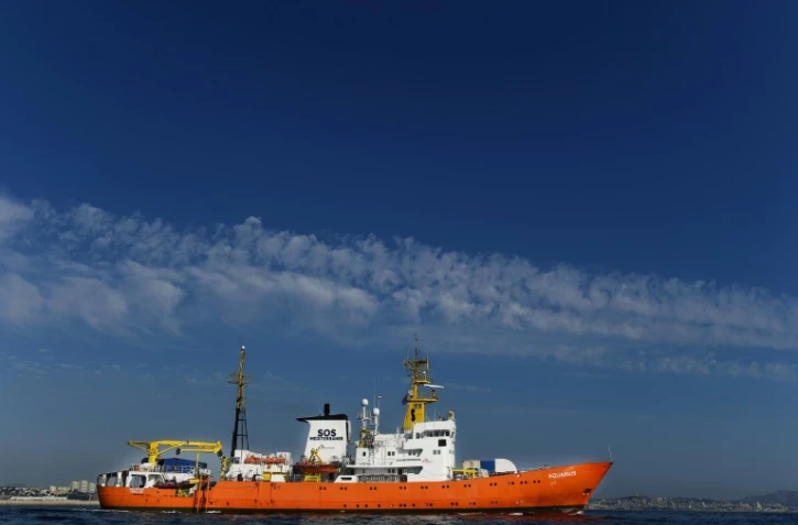 Le navire humanitaire Aquarius le 1er août 2018 à Marseille