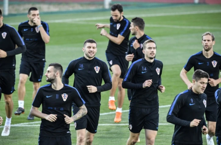L'équipe de Croatie à l'entraînement, à Moscou, le 9 juillet 2018