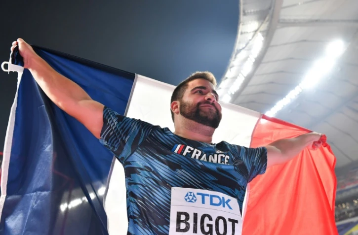 Le Français Quentin Bigot médaille d'argent du marteau lors des Mondiaux d'athlétisme, le 2 octobre 2019 à Doha
