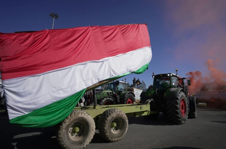 Des agriculteurs italiens manifestent, le 3 février 2024 à Orte, dans le centre du pays