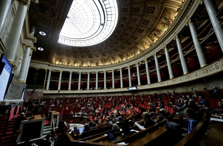 Vue générale de l'hémicycle de l'Assemblée nationale, à Paris, le 27 octobre 2025