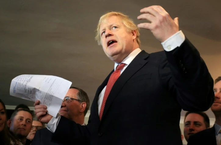 Le Premier ministre britannique Boris Johnson en déplacement le 14 décembre 2019 à Sedgefield, ancien bastion travailliste conquis par les conservateurs aux dernières législatives