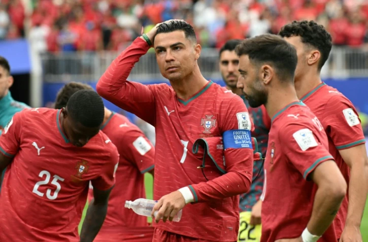 Cristiano Ronaldo se rafraîchit lors du match nul entre le Portugal et la RD Congo, le 17 juin 2026 à Houston