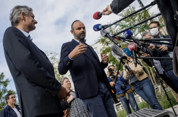 Le Premier ministre et candidat à la mairie du Havre Edouard Philippe s'adresse à la presse le 20 juin 2020 dans le cadre de sa campagne électorale