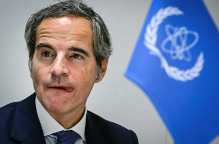 Le chef de l'Agence internationale de l'énergie atomique (AIEA), Rafael Grossi, lors d'un entretien avec l'AFP à Bakou, le 12 novembre 2024