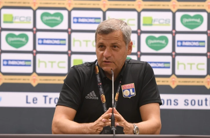 Bruno Genesio, entraîneur de Lyon, en conférence de presse lors du Trophée des Champions à Klagenfurt (Autriche), le 5 août 2016