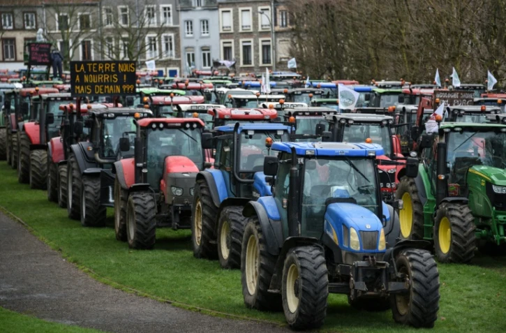 Manifestation d'agriculteurs à Boulogne-sur-mer, le 2 février 2016