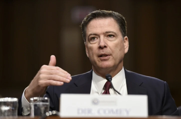 L'ex-directeur du FBI James Comey lors de son audition au Sénat américain, le 8 juin 2017 à Washington