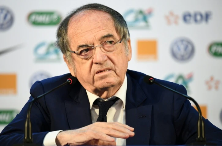 Le patron de la 3F Noël Le Graët, lors d'un point presse au camp de base des Bleus à Istra, le 14 juin 2018