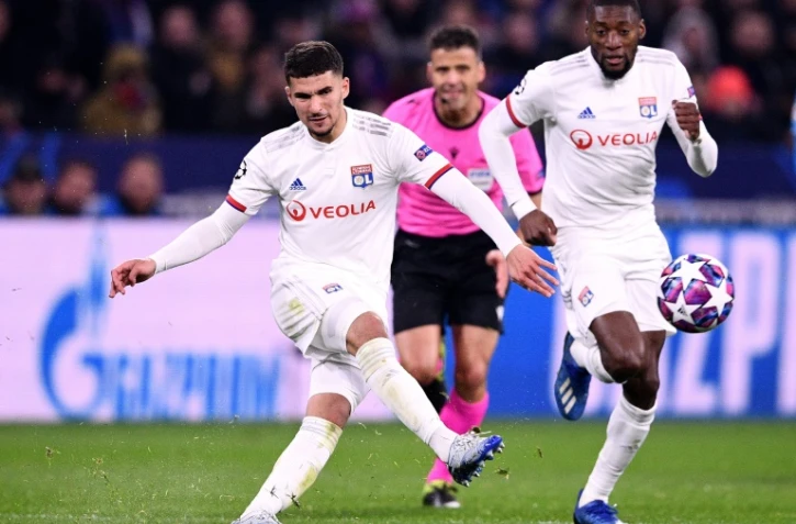 Le milieu de terrain lyonnais Houssem Aouar, lors du 8e aller contre la Juventus en Ligue des champions, le 26 février 2020 à Décines-Charpieu