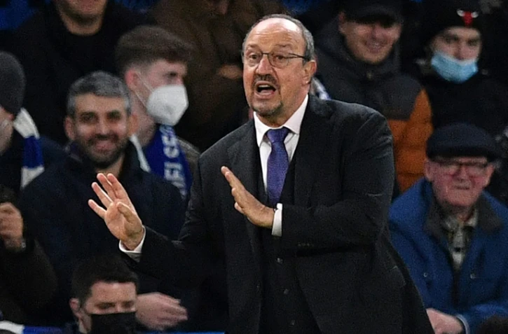 Le manager espagnol d'Everton, Rafael Benitez, pendant le match de Premier League entre Chelsea et Everton à Stamford Bridge à Londres, le 16 décembre 2021