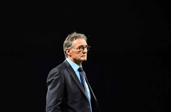 Guy Novès, alors entraîneur du XV de France, lors du test-match face au Japon à la U Arena, le 25 novembre 2017