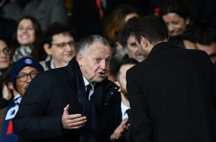 Le président lyonnais Jean-Michel Aulas lors du déplacement de son équipe à Paris, le 9 février 2020 