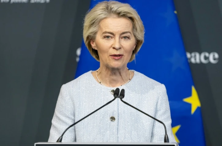 La présidente de la Commission européenne Ursua von der Leyen, le 16 juin 2024 au Sommet pour la paix en Ukraine près de Lucerne, en Suisse