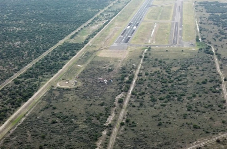 Vue aérienne du crash d'un avion à l'aéroport de Durango, au Mexique, le 31 juillet 2018
