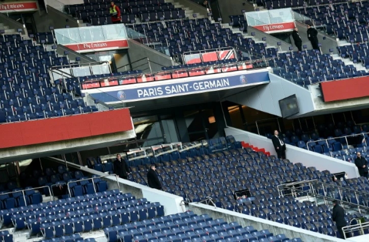 Des tribunes désertées, le 5 mars 2016 au Parc des Princes avant le match PSG-Montpellier
