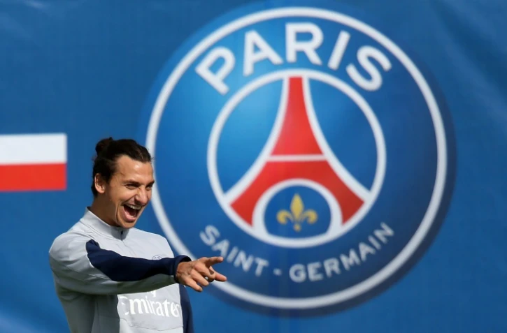 La star suédoise du PSG Zlatan Ibrahimovic lors d'une séance d'entraînement au Camp des Loges, le 20 septembre 2013