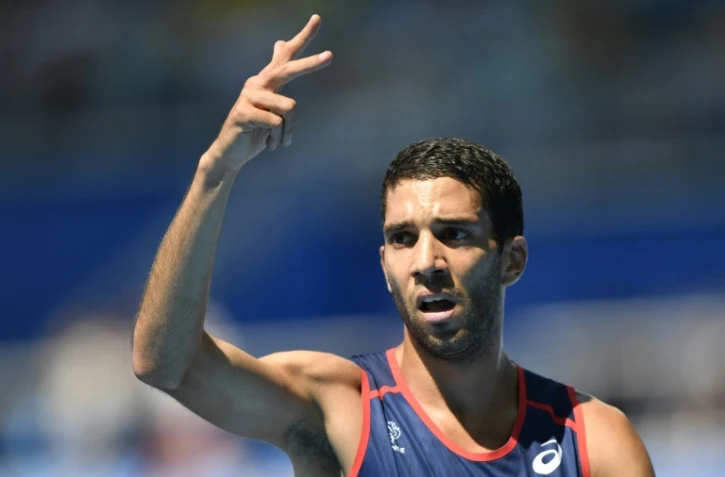 Le Français Mahiédine Mekhissi, à l'issue de la finale du 3000 m steeple, aux JO de Rio le 17 août 2016