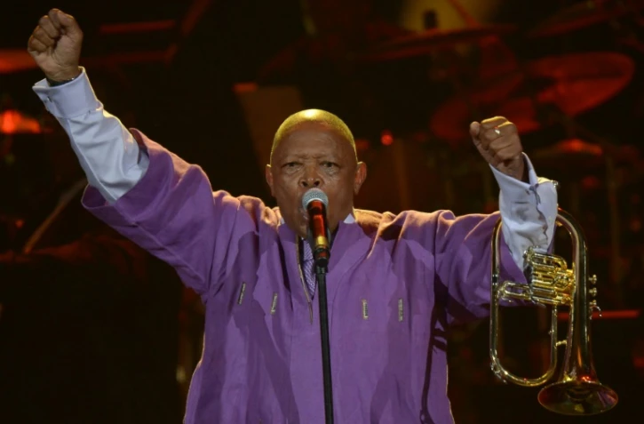 La légende de l'afro-jazz et militant anti-apartheid Hugh Masekela, le 10 février 2013 à Los Angeles