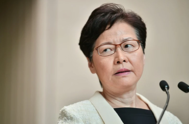La cheffe de l'exécutif de Hong Kong Carrie Lam lors d'une conférence de presse le 3 septembre 2019