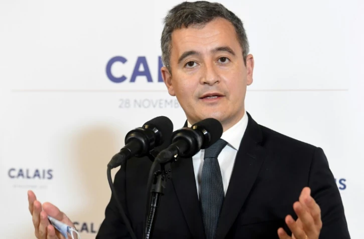 Le ministre de l'Intérieur français Gérald Darmanin à Calais, dans le Pas-de-Calais, le 28 novembre 2021