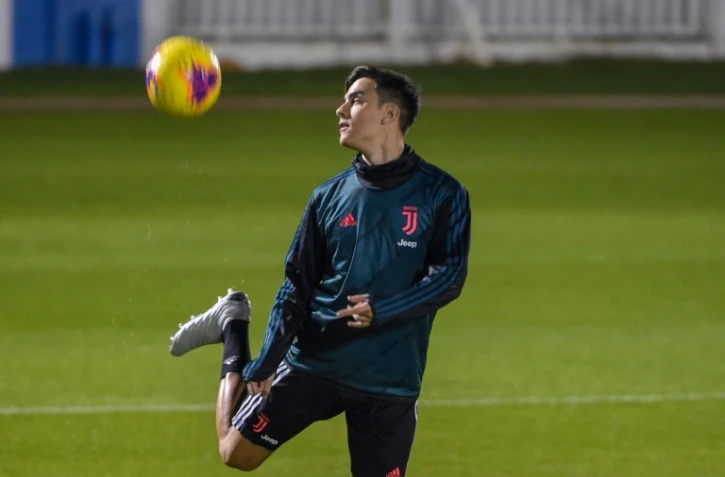 L'attaquant argentin de la Juventus Paulo Dybala lors d'un entraînement, le 29 décembre 2019 à Ryad avant la Supercoupe d'italie