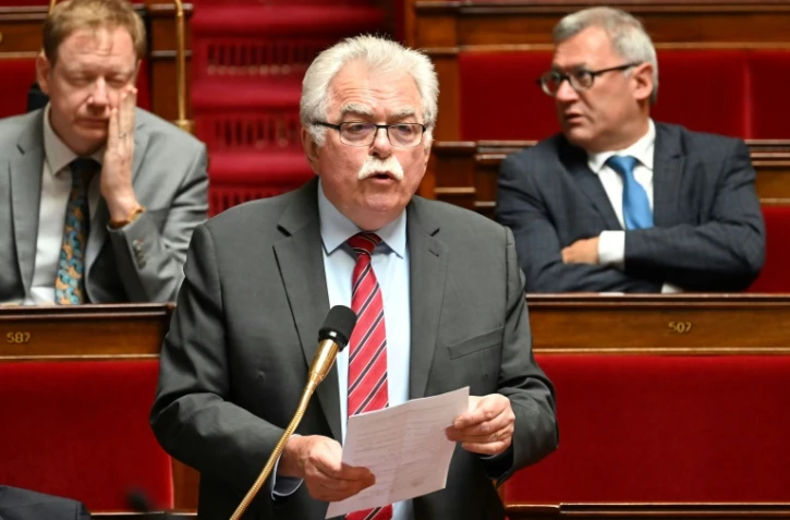 Le chef des députés communistes André Chassaigne, le 16 mai 2023 pendant une séance de questions au gouvernement
