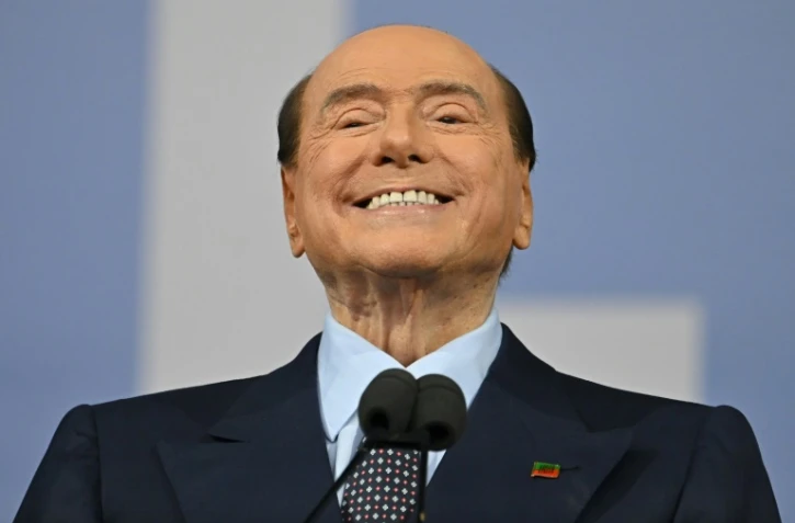 L'ex-Premier ministre italien Silvio Berlusconi, lors d'un meeting électoral à Rome le 22 septembre 2022