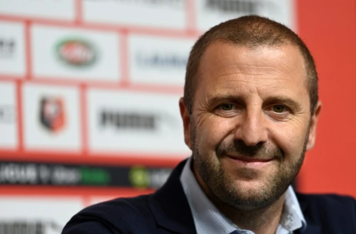 Le directeur sportif du Stade Rennais, Florian Maurice, en conférence de presse à Rennes, le 17 août 2021