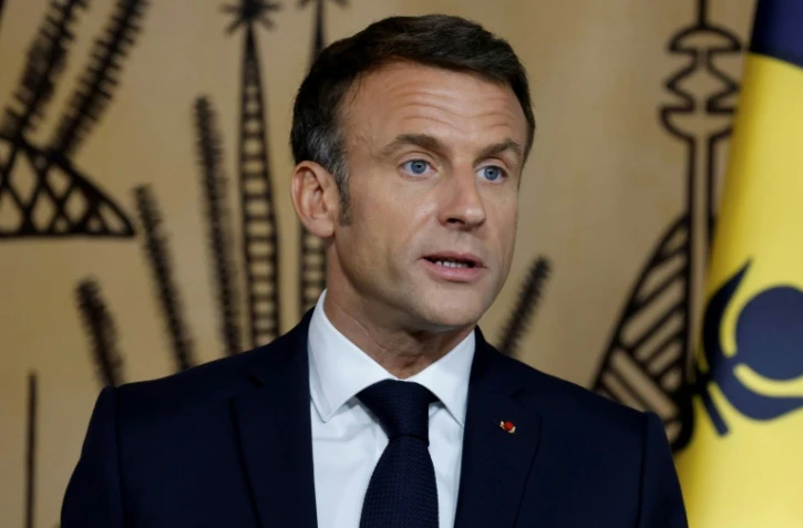 Le président de la République Emmanuel Macron lors d'une cérémonie à Nouméa, en Nouvelle-Calédonie, le 24 juillet 2023