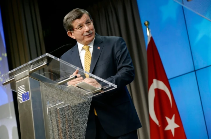 Le Premier ministre turc Davutoglu le 18 mars 2016 à Bruxelles