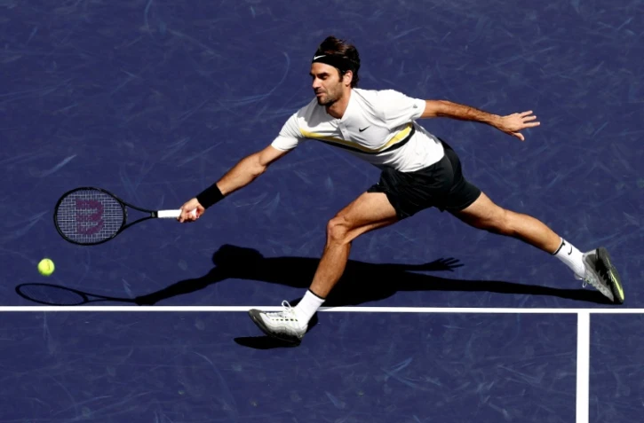 Le Suisse Roger Federer lors du tournoi d'Indian Wells, le 17 mars 2018