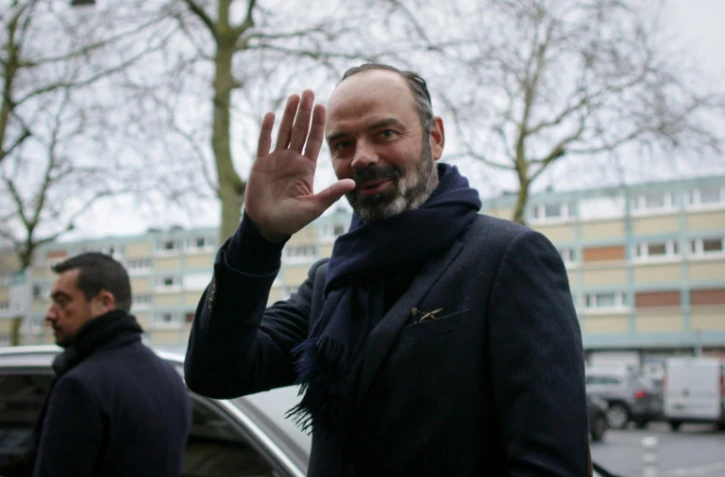 Le Premier ministre Édouard Philippe, candidat tête de liste aux élections municipales au Havre, dans les rues de cette ville le 1er février 2020