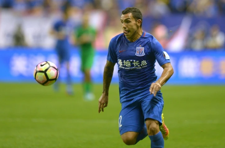 L'attaquant argentin de Shanghai Shenhua Carlos Tevez le 21 juin 2017 Ă Shanghai
