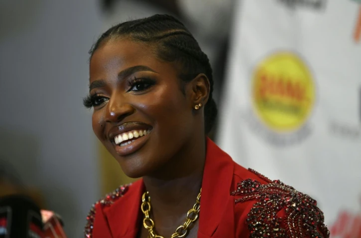 La cheffe nigériane Hilda Bassey après sa tentative de record  à Lagos, le 18 mai 2023