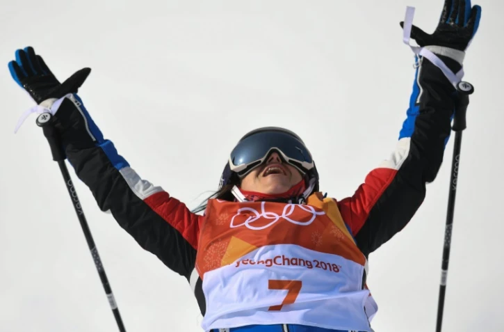 La Française Marie Martinod à l'issue de son dernier run dans le ski halfpipe des Jeux de Pyeongchang, le 19 février 2018
