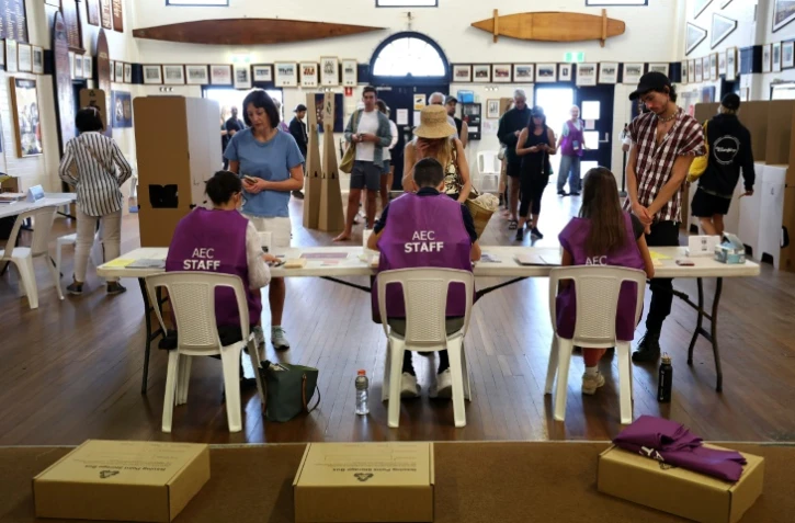 Un bureau de vote lors d'un référendum sur les droits des Aborigènes, le 14 octobre 2023 à Sydney, en Australie