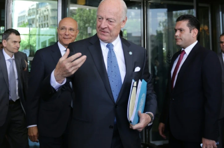 Le médiateur de l'ONU en Syrie Staffan de Mistura le 11 avril 2016 à Damas
