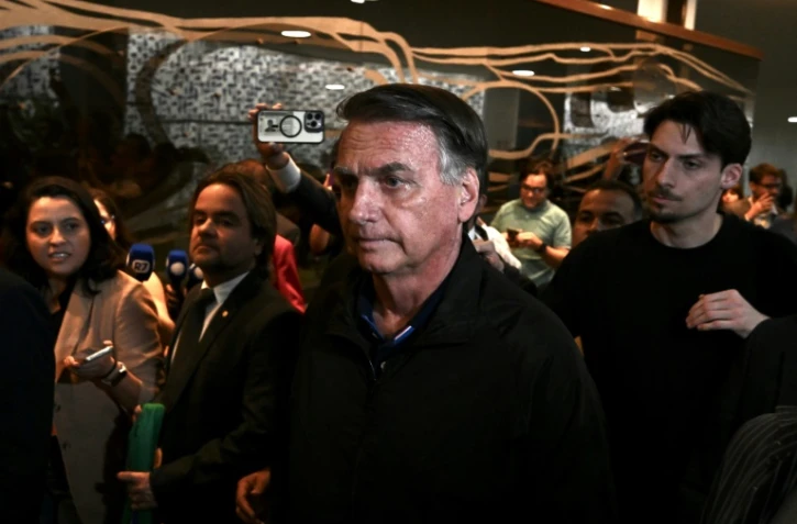 L'ancien président brésilien Jair Bolsonaro à son arrivée au Congrès à Brasilia, le 21 juillet 2025