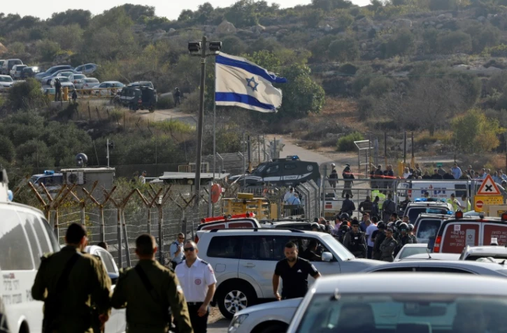 L'entrée de Har Adar, une colonie de Cisjordanie occupée située à une quinzaine de kilomètres à l'ouest de Jérusalem, le 26 septembre 2017