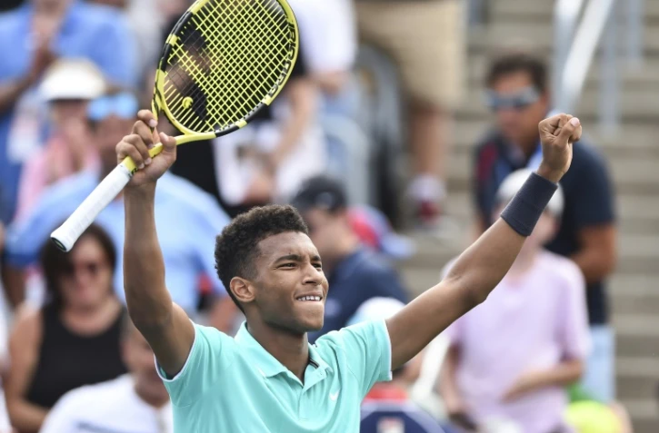 Le Canadien Felix Auger-Aliassime lors du 1er tour du tournoi ATP de Montréal, le 6 août 2019