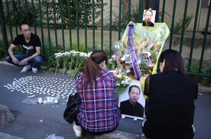 Hommage à Zhang Chaolin, un ressortissant chinois tué il y a un an jour pour jour dans une agression qualifiée de "raciste" à Aubervilliers, près de Paris, le 7 août 2017