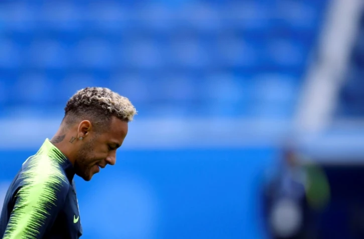 L'attaquant vedette du Brésil Neymar lors d'un entraînement, le 21 juin 2018 à Saint-Pétersbourg